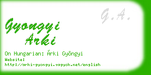 gyongyi arki business card